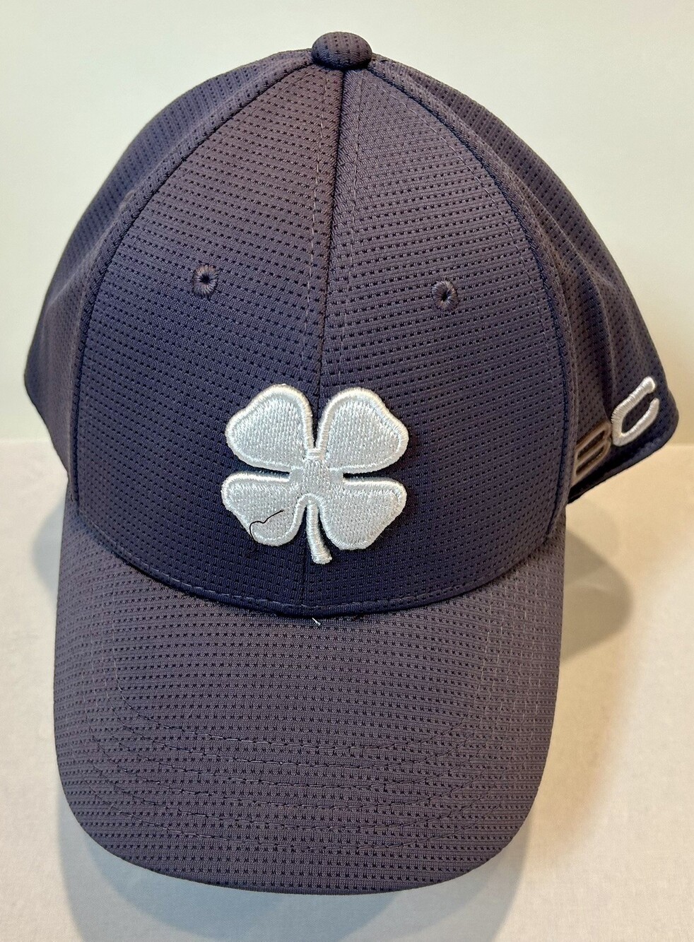 Black Clover MemoryFit Fitted Hat L/XL Navy Gray Clover Patch BC Live Lucky